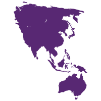 Illustrated map icon of APAC region