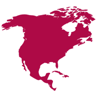 Illustrated map icon of North America