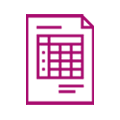 Icon of financial reporting spreadsheet