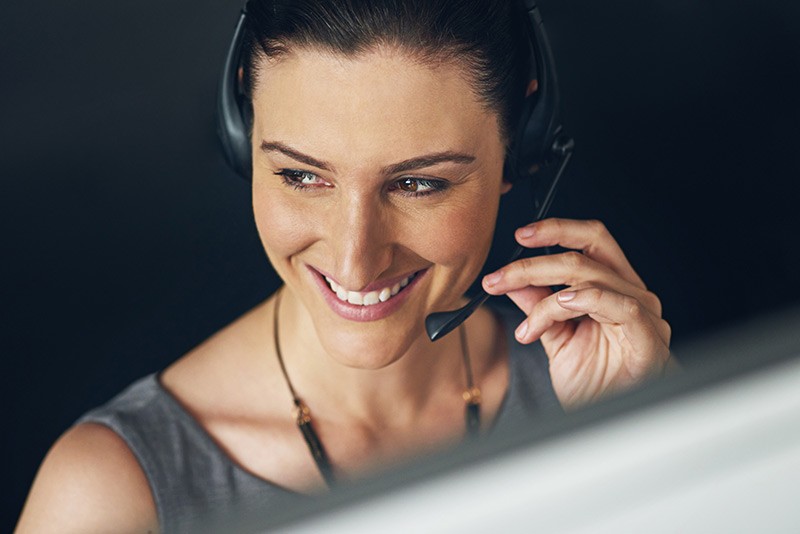 IT support technician on headset