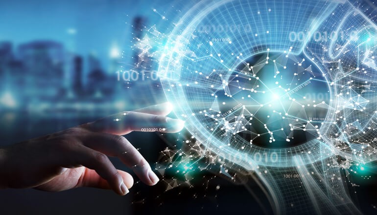 Concept image of a hand reaching through a portal