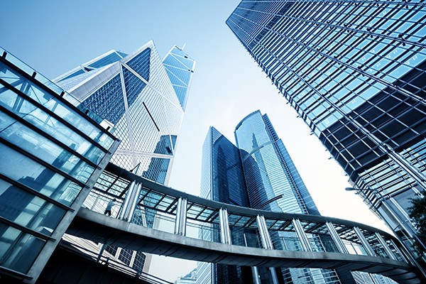 Buildings with bridge